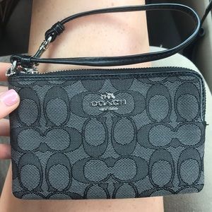 COACH corner zip wristlet